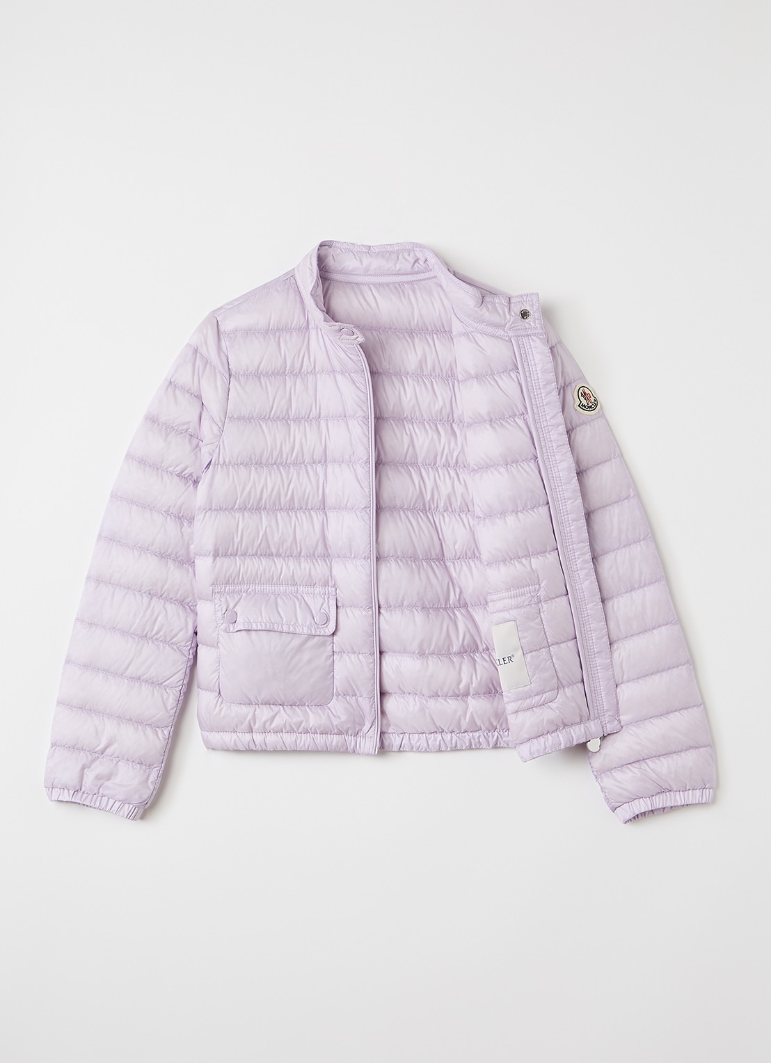 Moncler Lans puffer jack met donsvulling - voorkant 3 lichtpaars