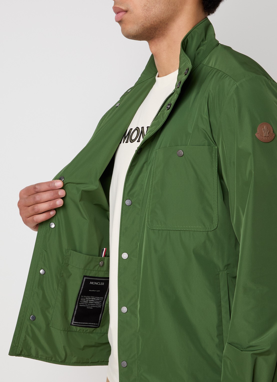 Moncler Lasca jack met steekzakken  - detail 2 legergroen