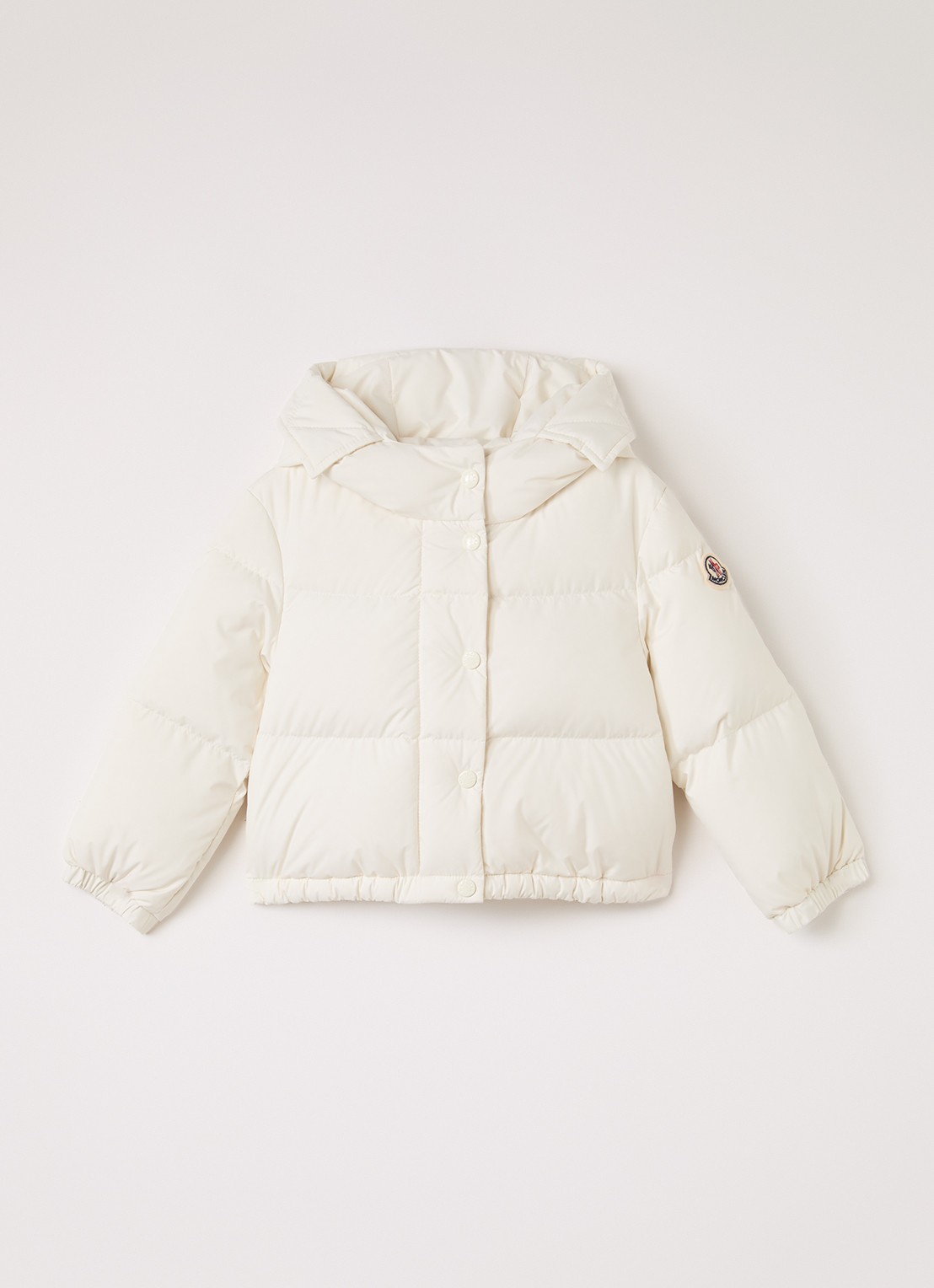 Moncler Laurie puffer jack met donsvulling - voorkant gebroken wit