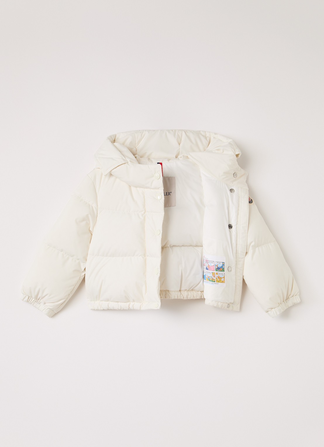 Moncler Laurie puffer jack met donsvulling - voorkant 2 gebroken wit