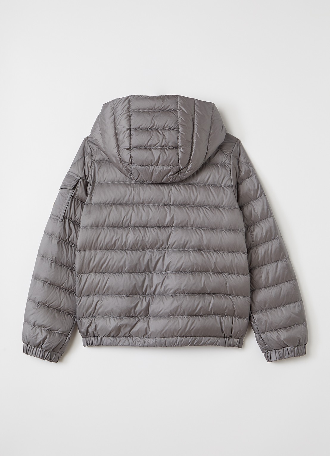 Moncler Lauros puffer jack met capuchon - achterkant grijs