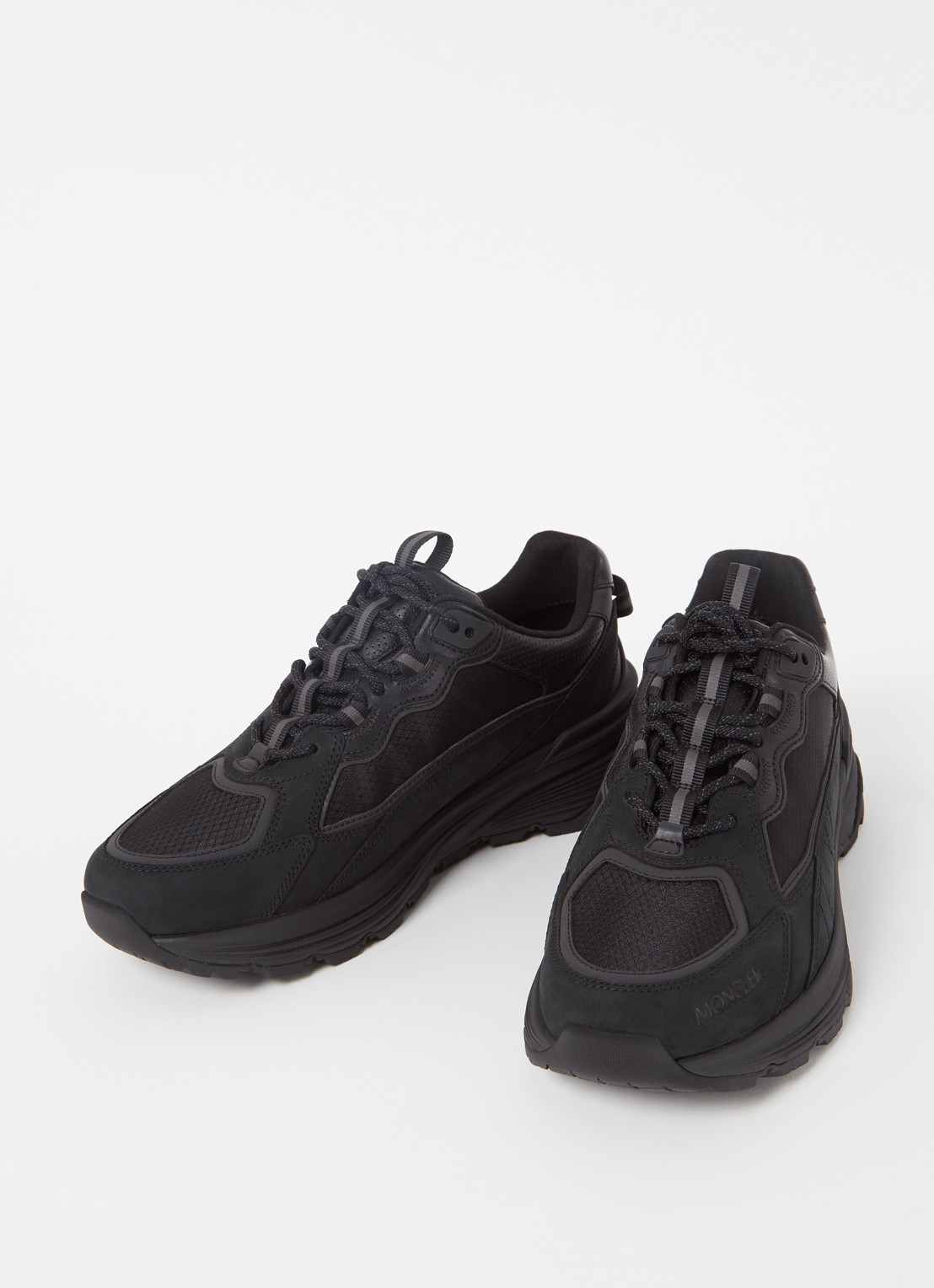 Moncler Lite Runner sneaker met leren details - detail zwart