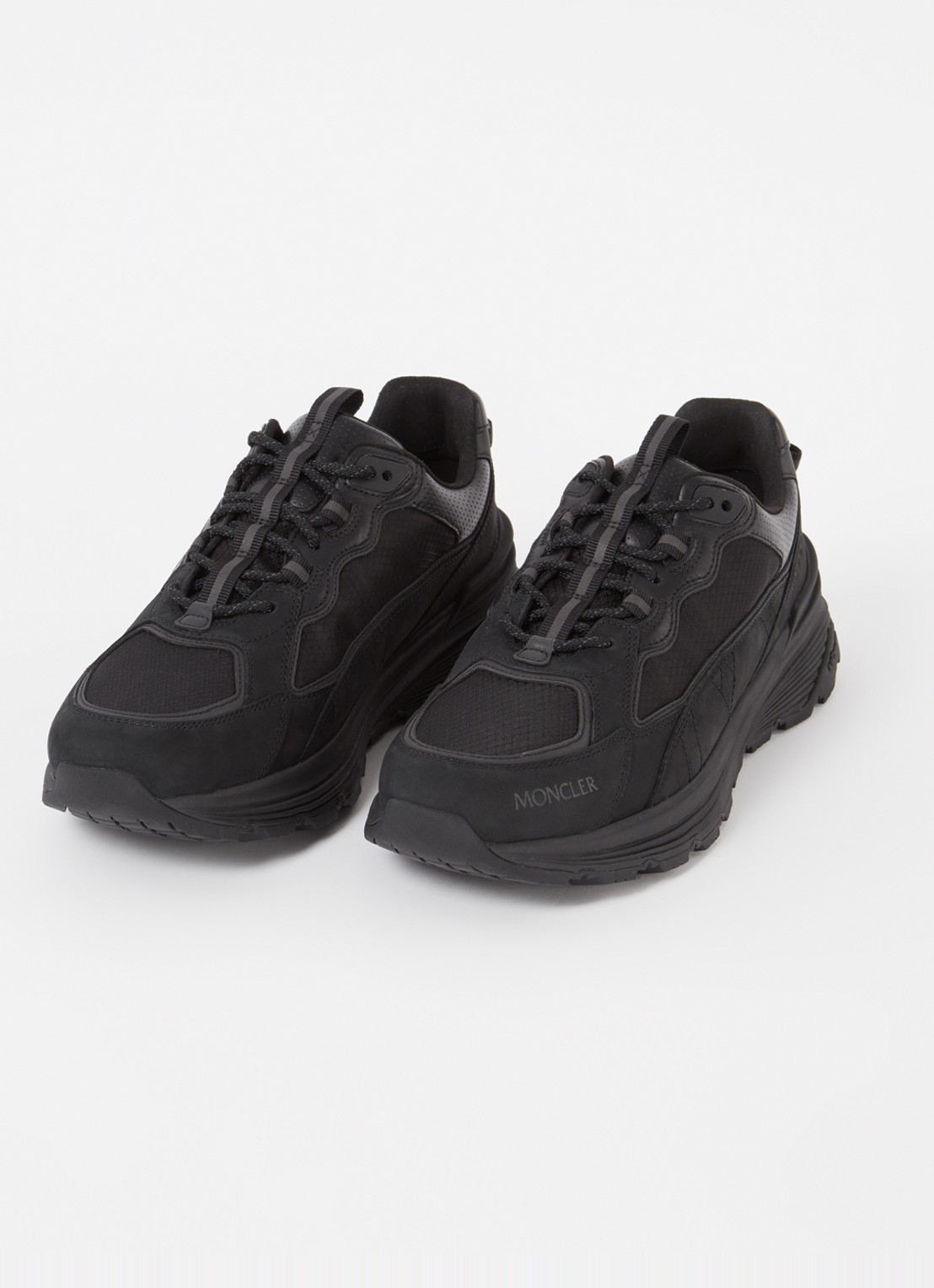Moncler Lite Runner sneaker met mesh details - detail zwart