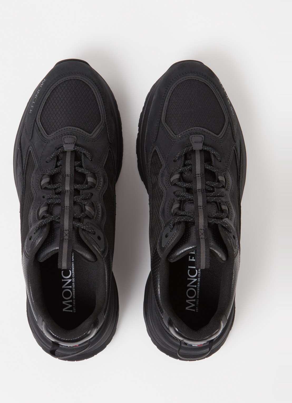 Moncler Lite Runner sneaker met mesh details - detail 3 zwart