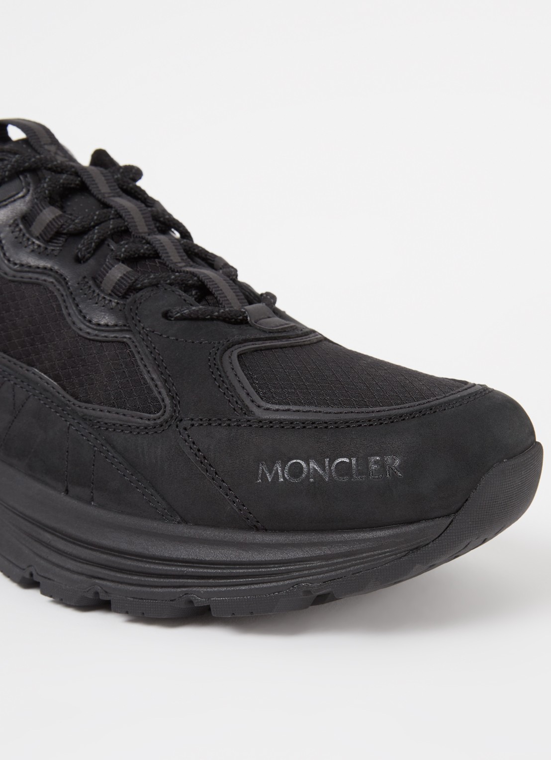 Moncler Lite Runner sneaker met mesh details - detail 4 zwart