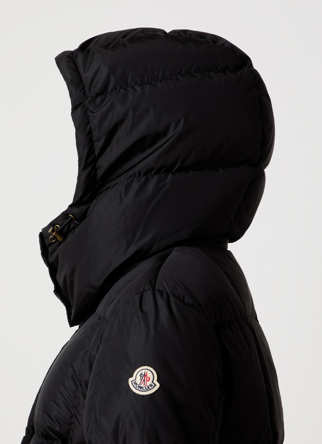 Moncler Litte puffer jas met donsvulling en afneembare capuchon - detail 2 zwart