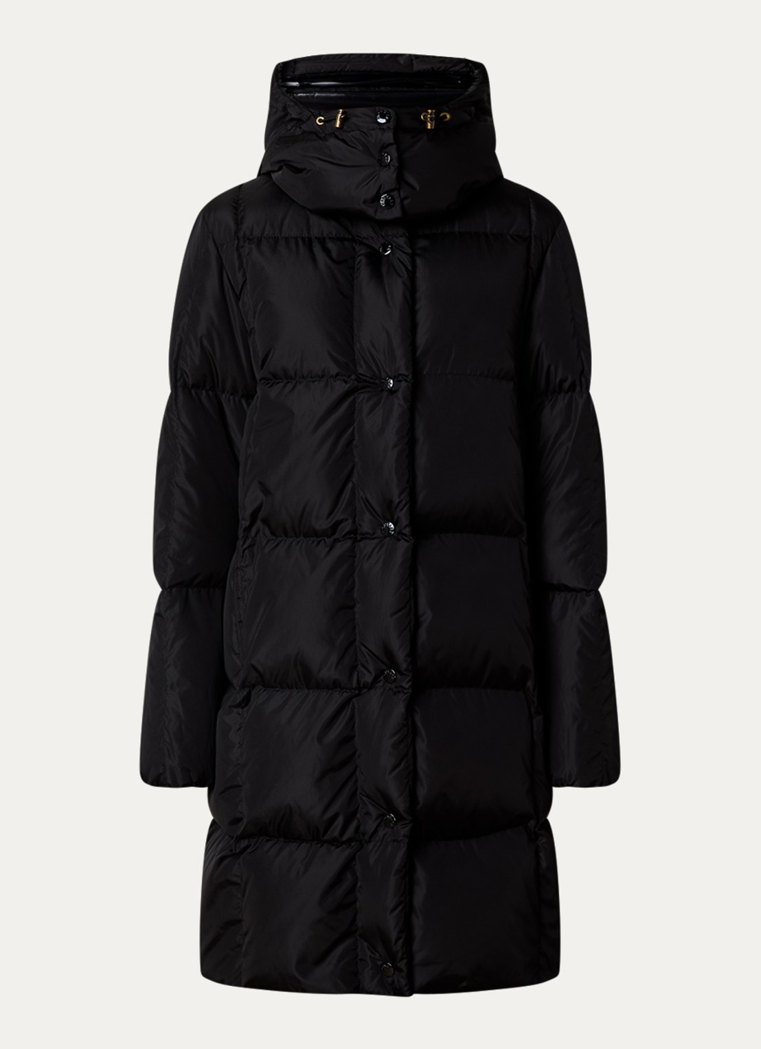 Moncler Litte puffer jas met donsvulling en afneembare capuchon - voorkant 4 zwart