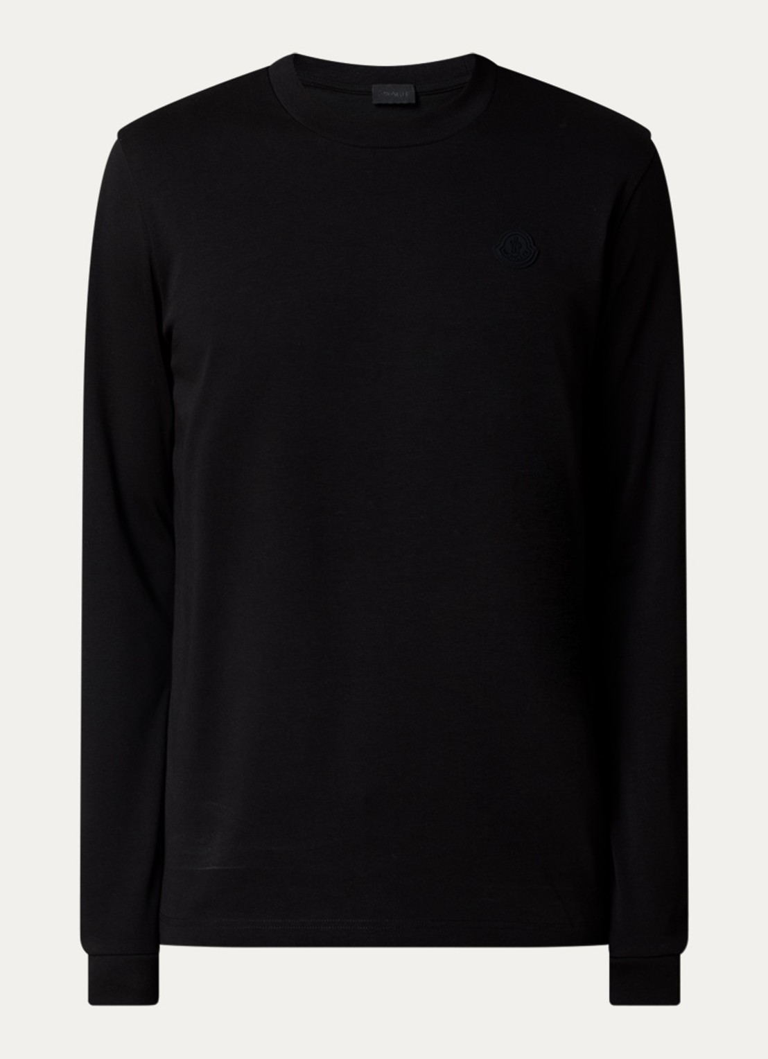 Moncler Longsleeve met logo- en backprint  - voorkant zwart