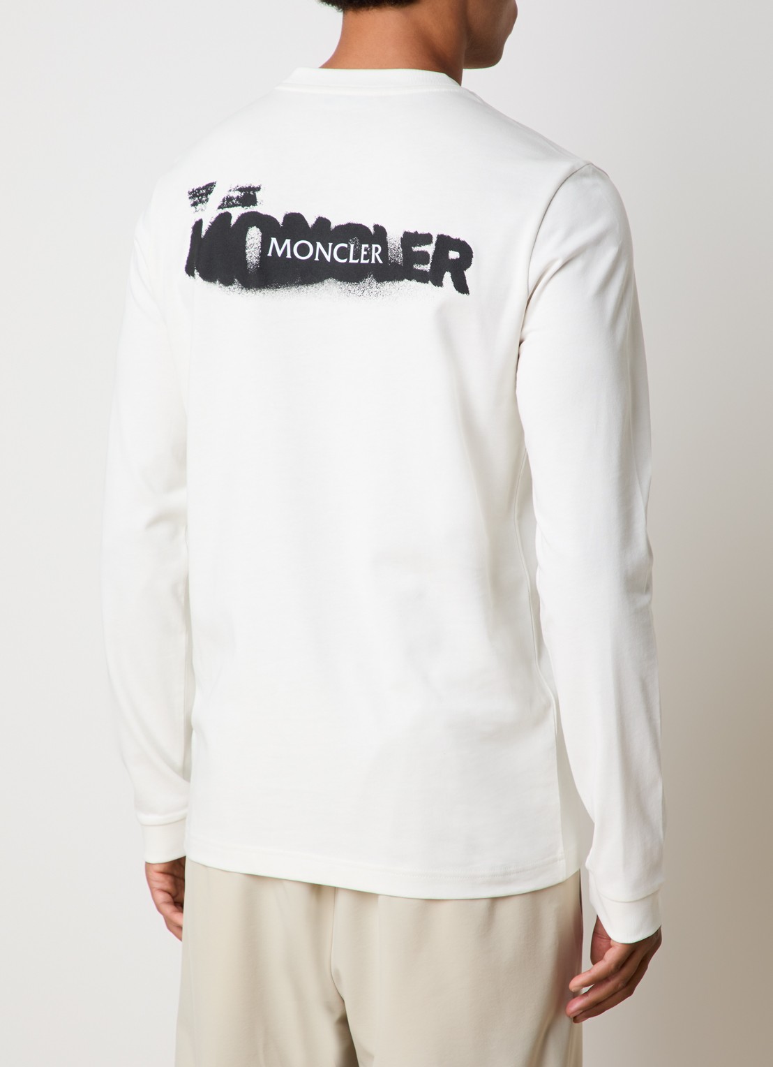 Moncler Longsleeve met logo- en backprint  - detail 4 gebroken wit
