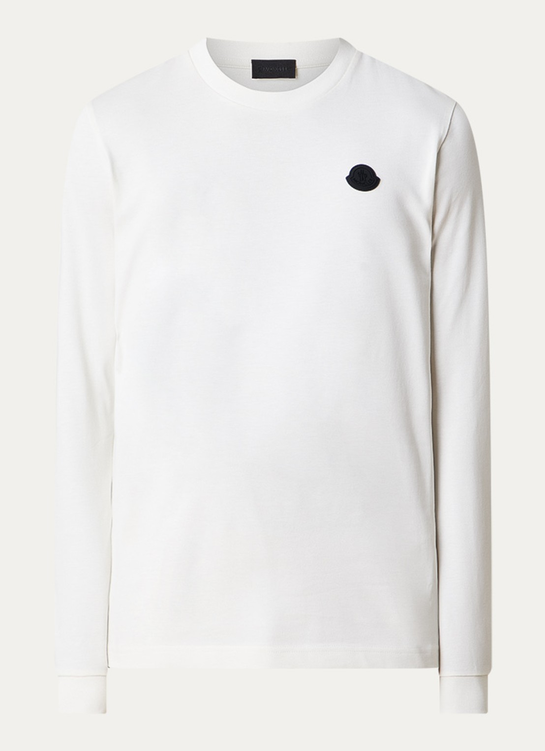 Moncler Longsleeve met logo- en backprint  - voorkant 2 gebroken wit