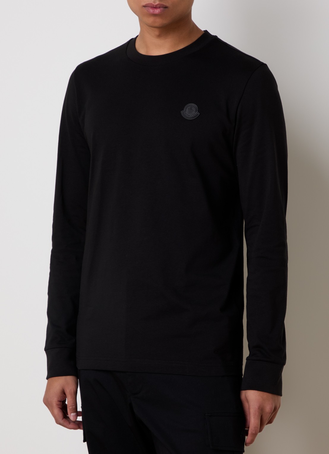 Moncler Longsleeve met logo - detail zwart