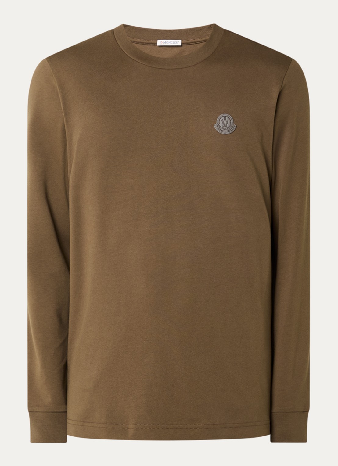 Moncler Longsleeve met logo - voorkant bruin
