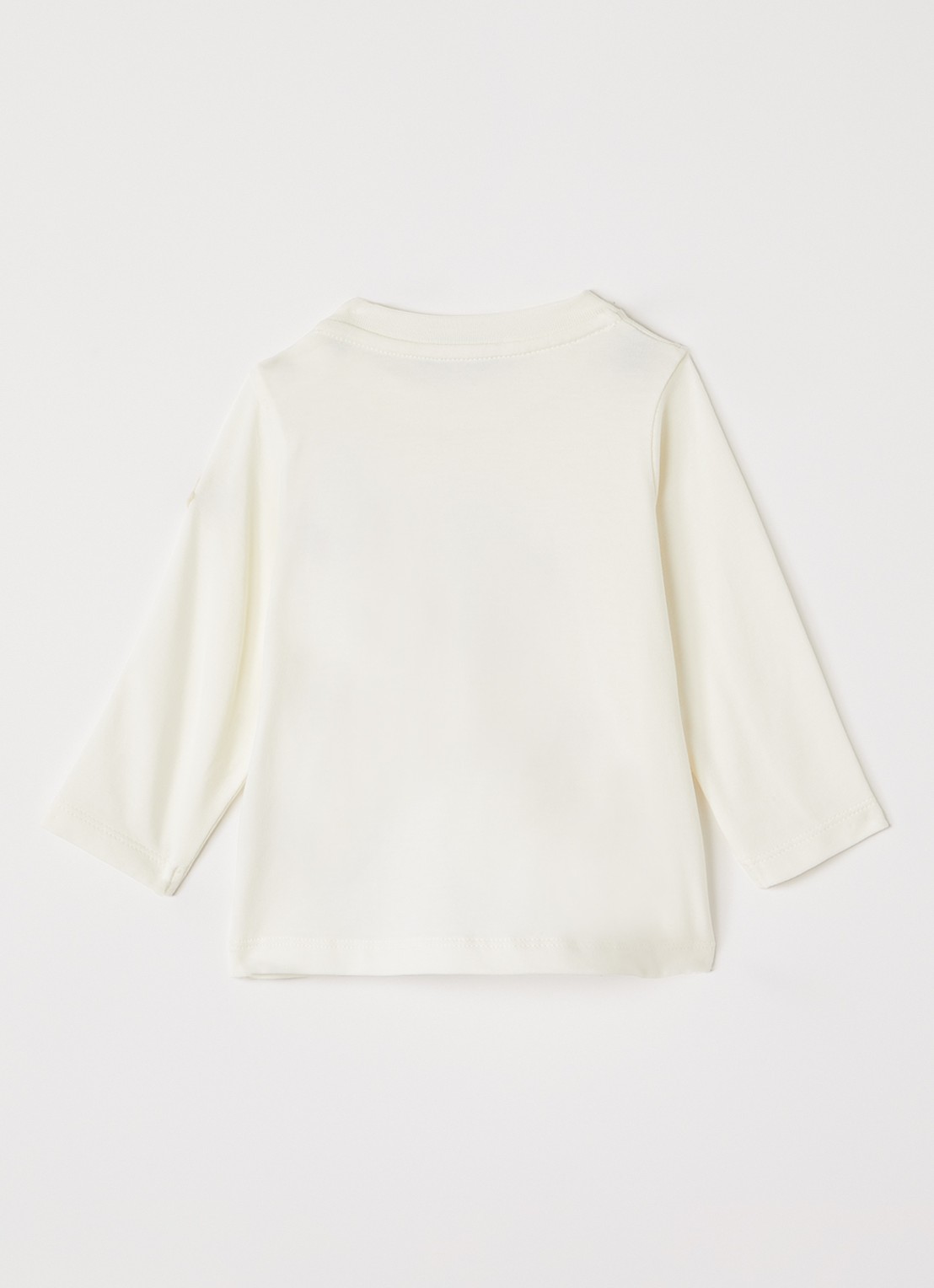 Moncler Longsleeve met logoprint - voorkant 3 gebroken wit