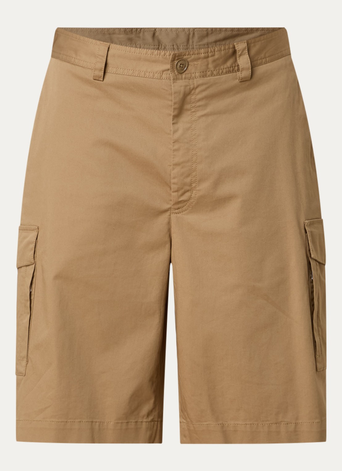 Moncler Loose fit korte cargobroek met steekzakken - voorkant camel