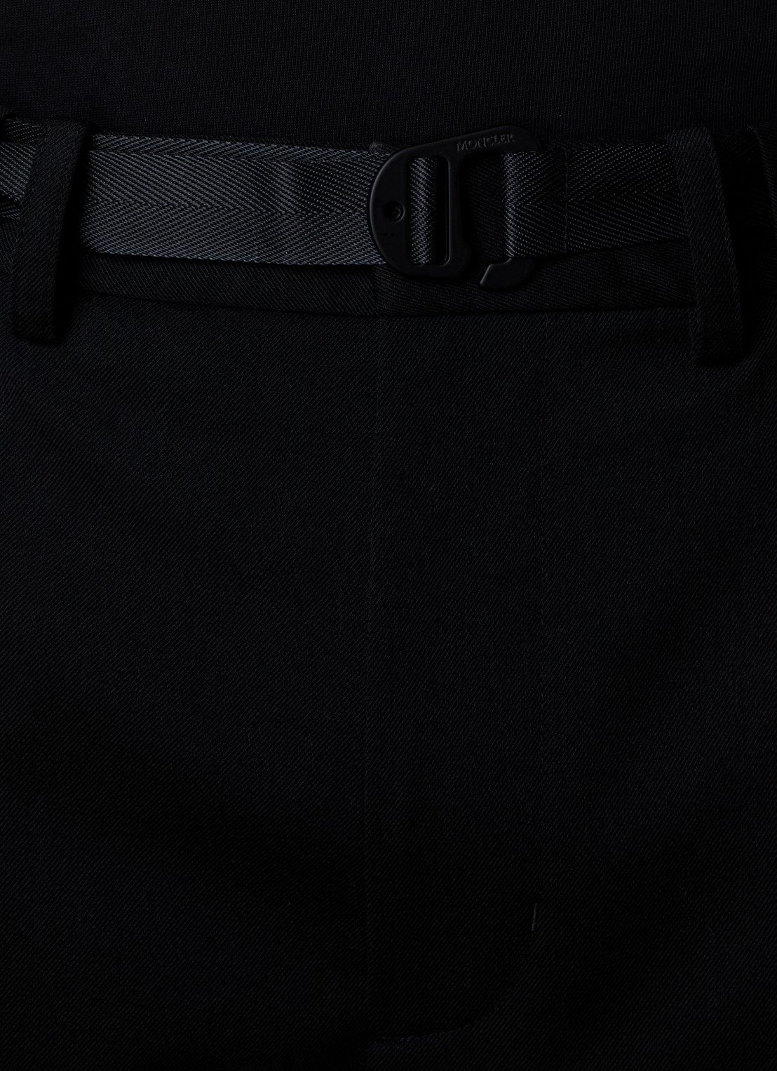 Moncler Loose fit pantalon in wolblend - detail 4 zwart