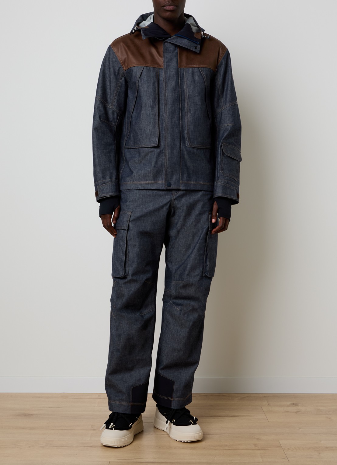 Moncler Loose fit skibroek met klepzakken - voorkant 2 indigo