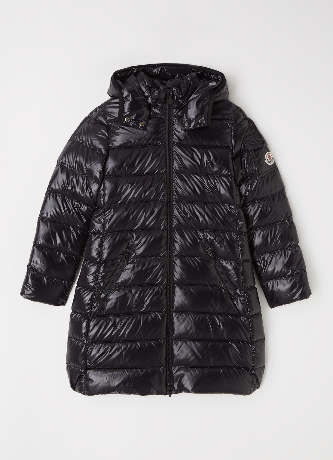 Moncler Maglia gewatteerde jas met donsvulling en afneembaar capuchon - voorkant 2 zwart