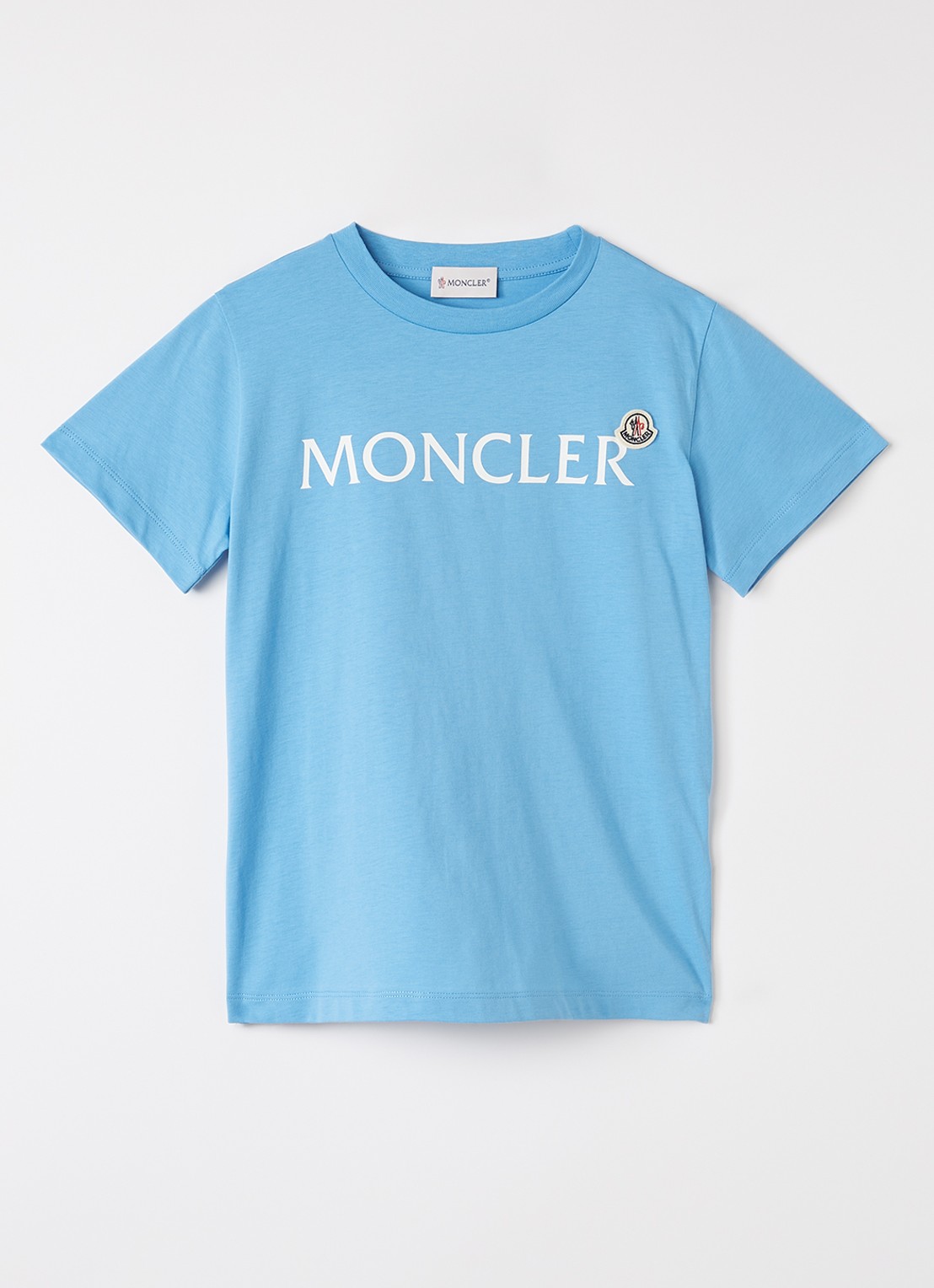 Moncler Maglia T-shirt met logoprint - voorkant blauw
