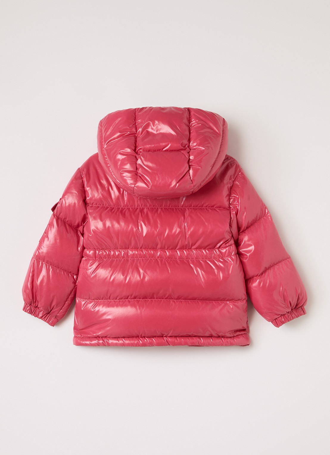 Moncler Maire puffer jack met donsvulling  - achterkant koraalrood