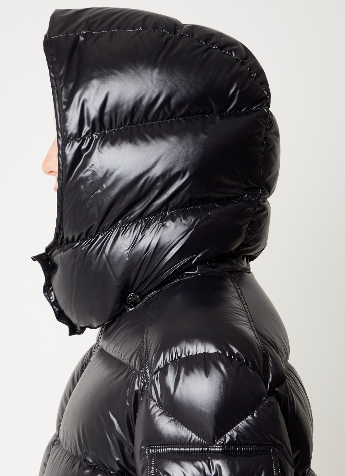 Moncler Maire puffer jas met donsvulling en afneembare capuchon - detail 5 zwart