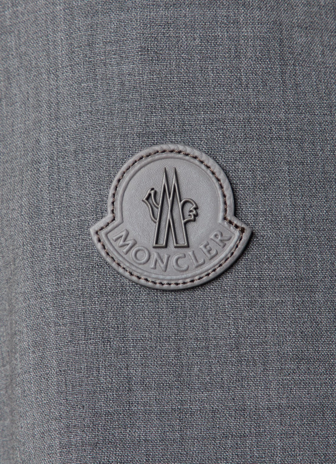 Moncler Malavat jack van scheerwol met ritszakken en logo - detail 6 middengrijs