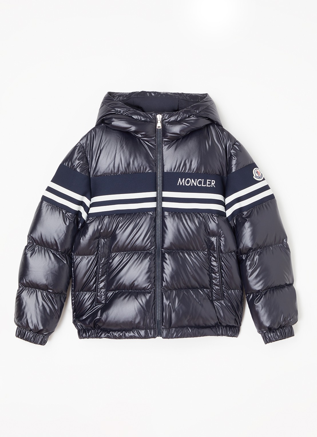 Moncler Mangal puffer jack met donsvulling en capuchon - voorkant 2 blauw