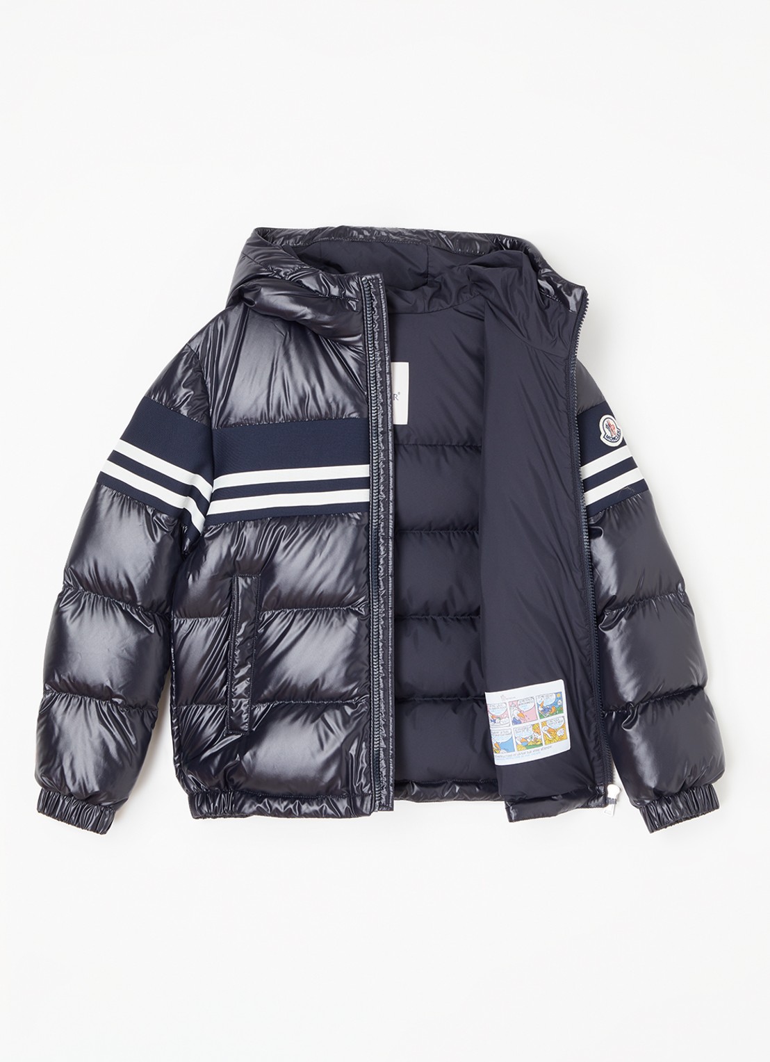 Moncler Mangal puffer jack met donsvulling en capuchon - voorkant 3 blauw