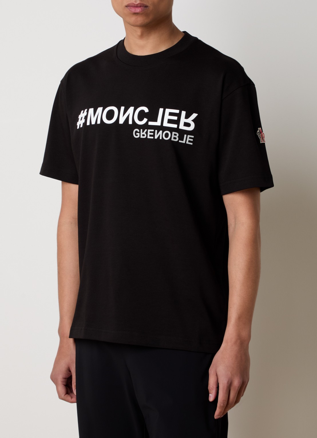 Moncler Manica Corta T-shirt met logo - detail 2 zwart