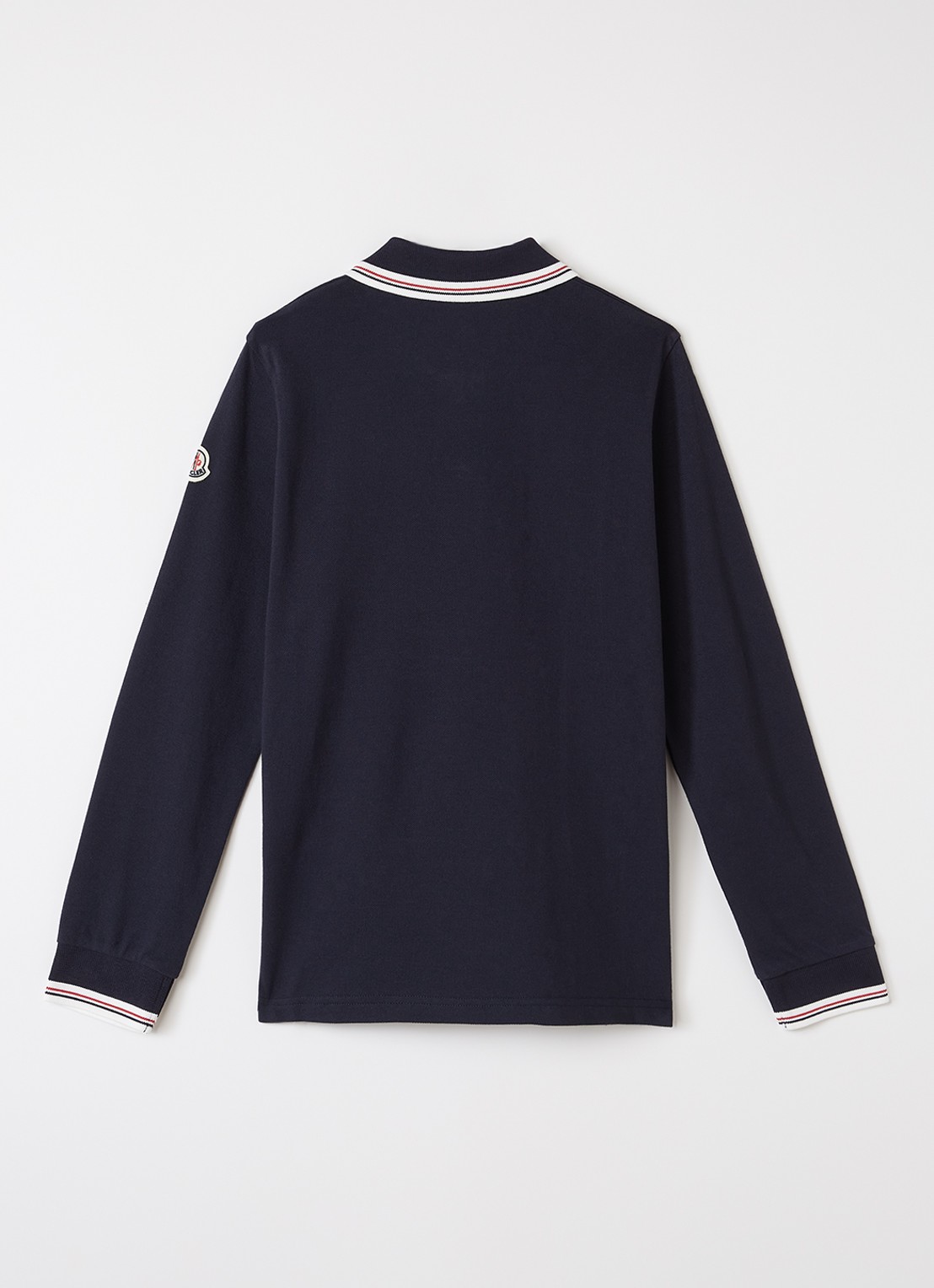 Moncler Maniche polo van piqué katoen met logo - voorkant 3 donkerblauw