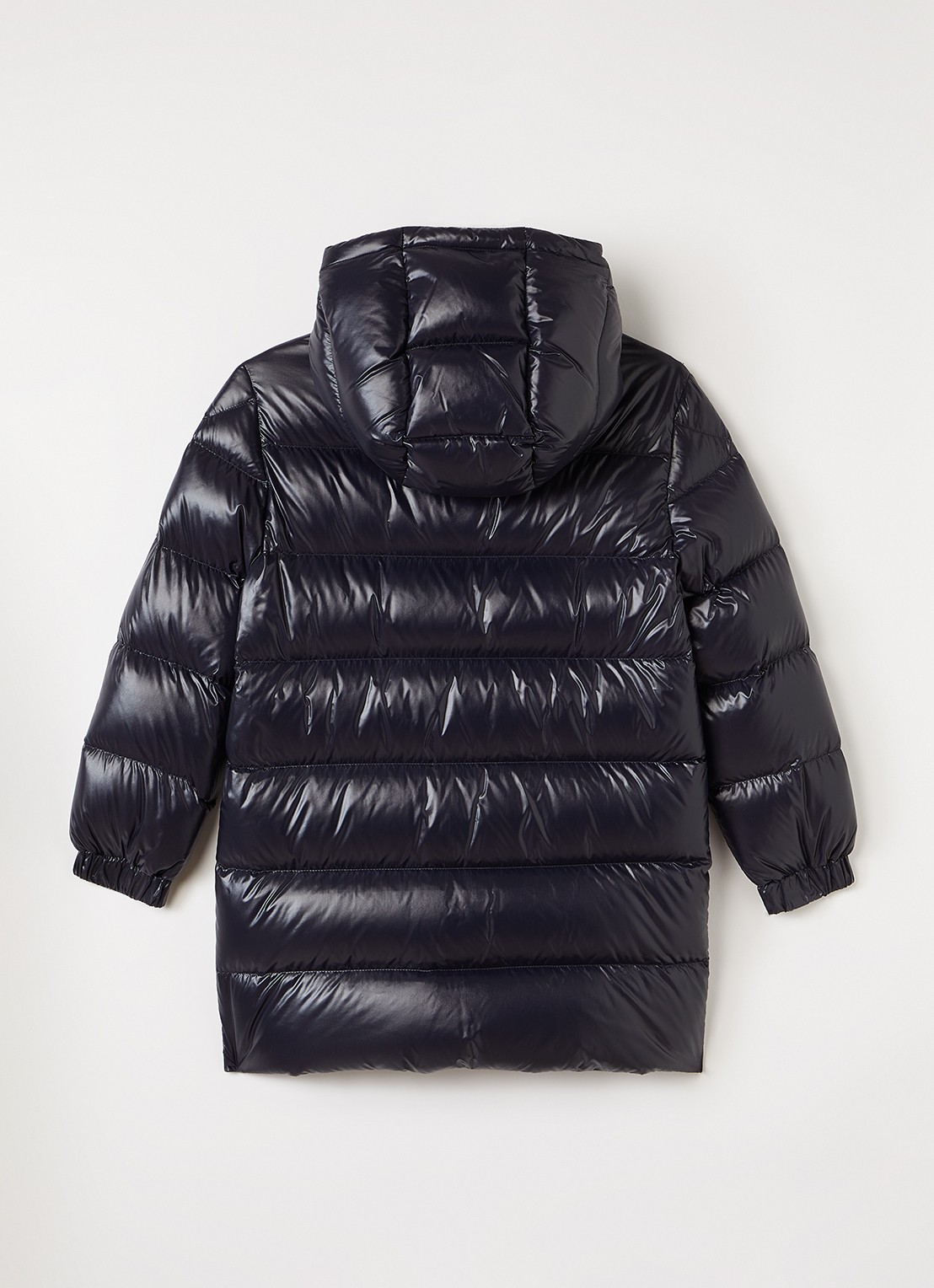 Moncler Marapi longline pufferjack met donsvulling - achterkant donkerblauw