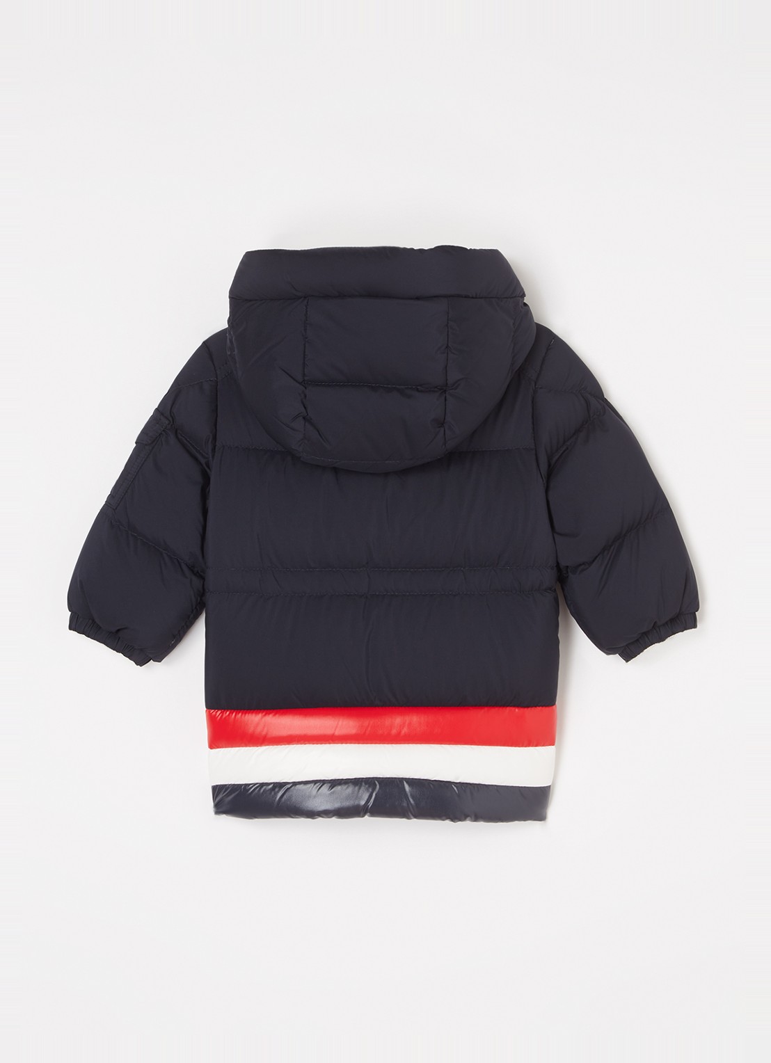 Moncler Marat gewatteerde jas met donsvulling en capuchon - achterkant donkerblauw