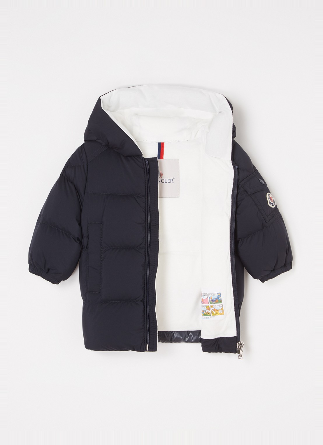 Moncler Marat gewatteerde jas met donsvulling en capuchon - voorkant 3 donkerblauw