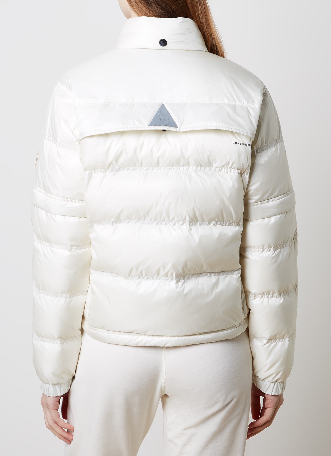 Moncler Mauduit puffer jack met donsvulling en capuchon - achterkant 5 creme