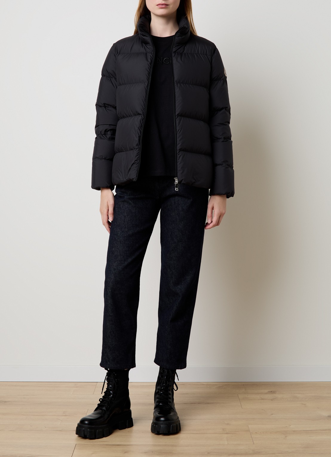 Moncler Mauzun puffer jack met donsvulling - voorkant 6 zwart