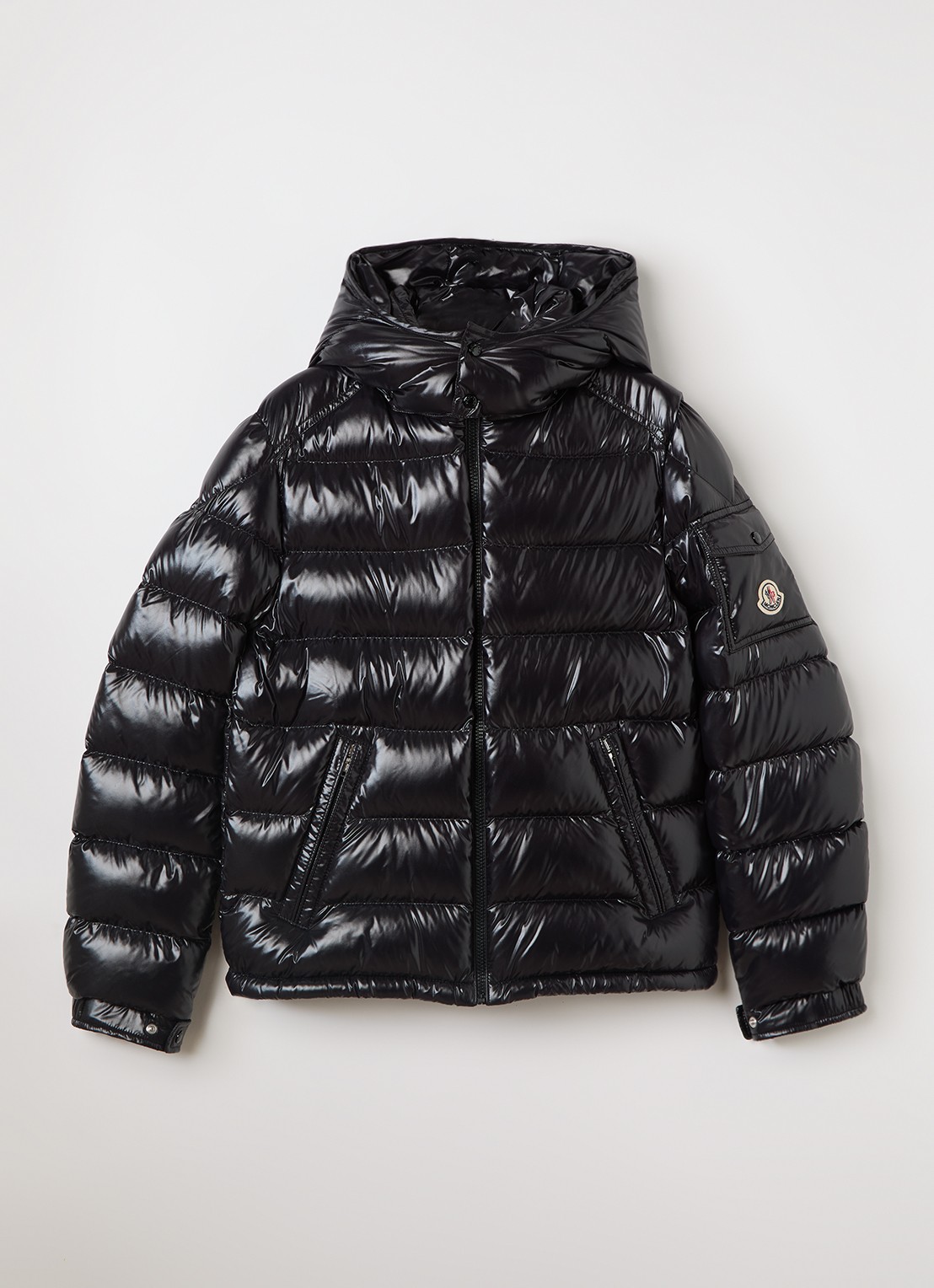 Moncler Maya puffer jack met donsvulling - voorkant zwart