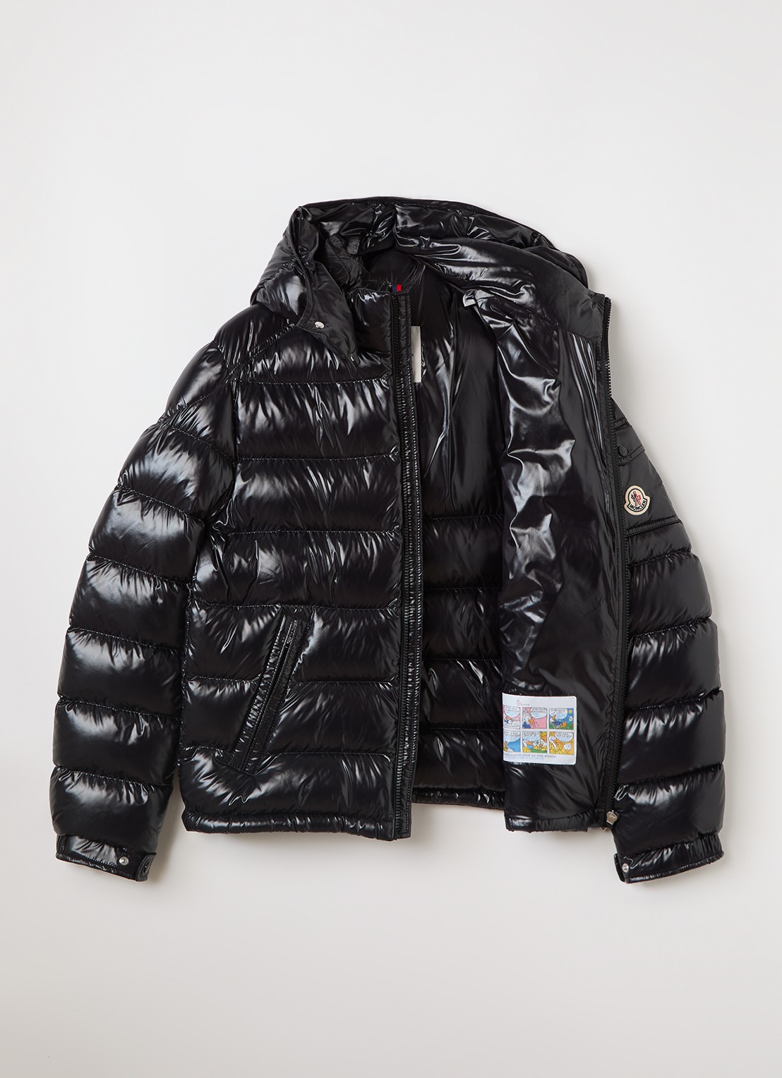 Moncler Maya puffer jack met donsvulling - voorkant 2 zwart