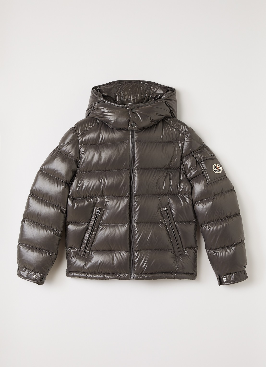 Moncler Maya pufferjas met donsvulling - voorkant 2 grijs