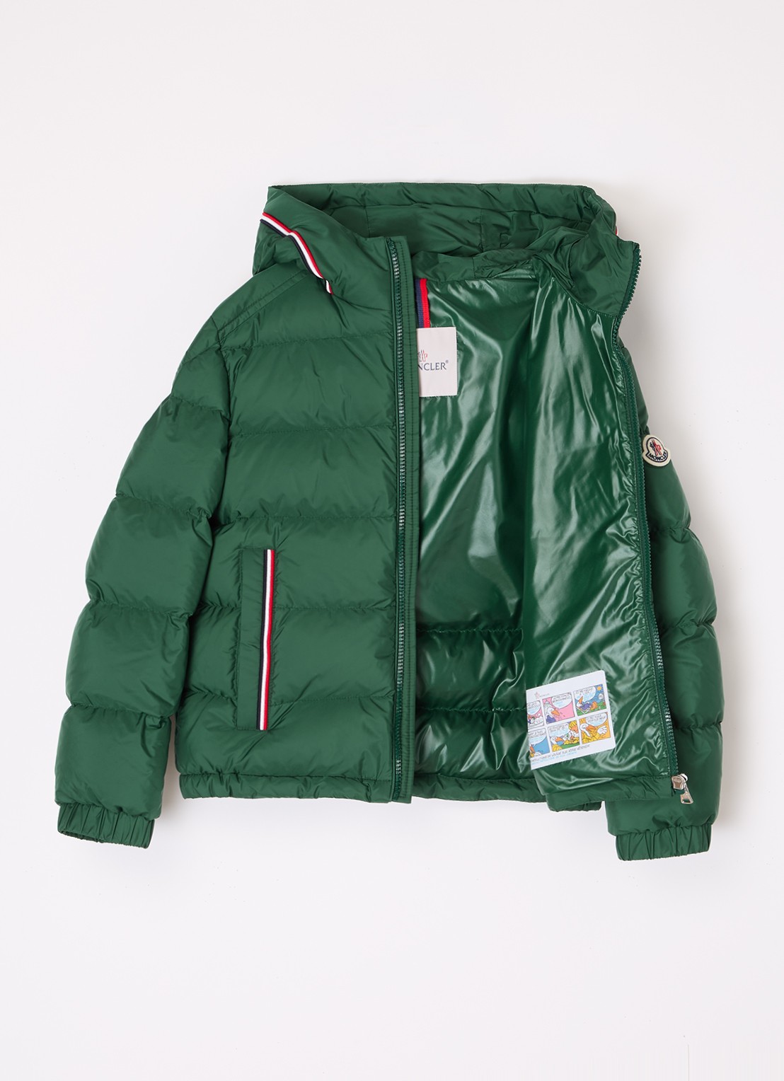Moncler Merary puffer jack met donsvulling - voorkant 2 donkergroen