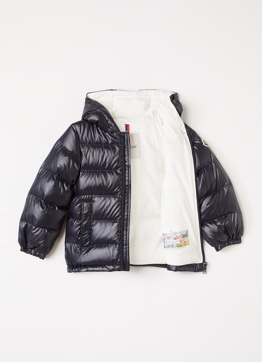 Moncler Mesles pufferjack met donsvulling - voorkant 3 donkerblauw