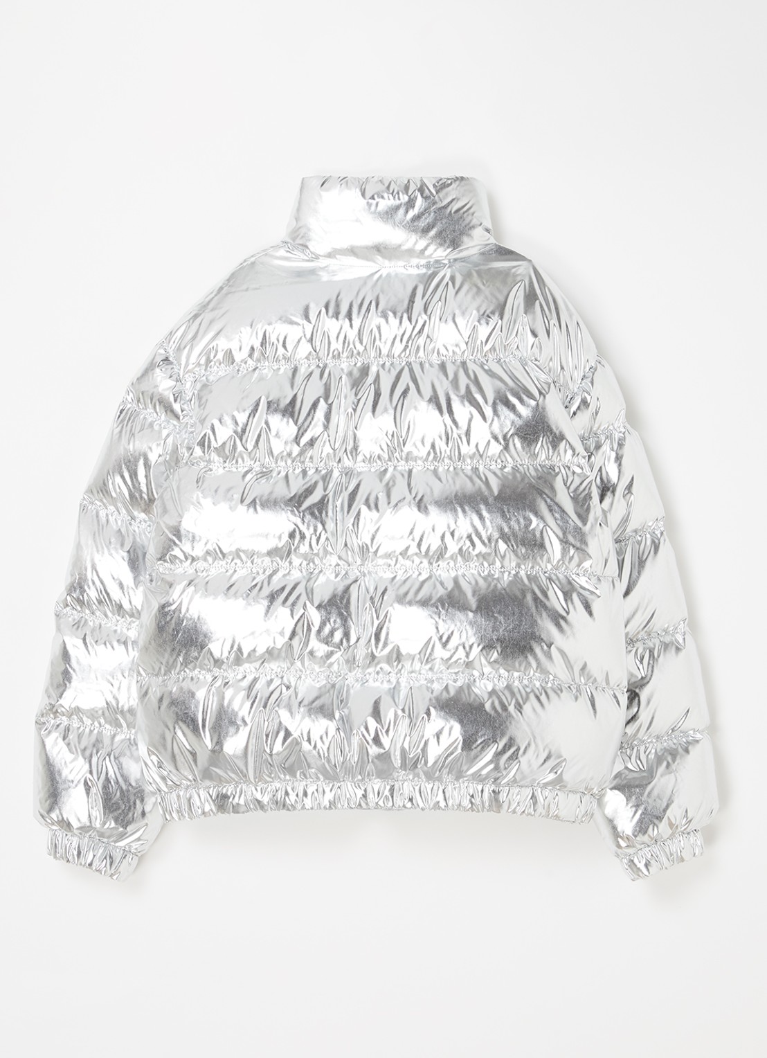 Moncler Meuse gewatteerd jack met donsvulling en metallic finish - achterkant zilver