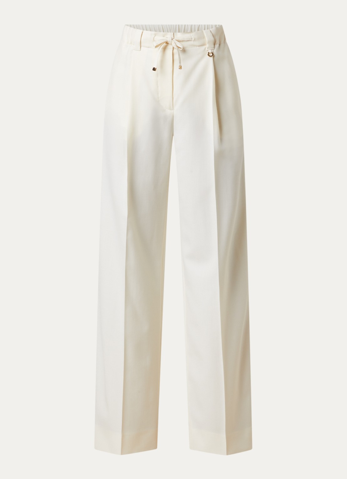 Moncler Mid waist loose fit pantalon met trekkoord en paspelzakken - voorkant 3 vanillegeel