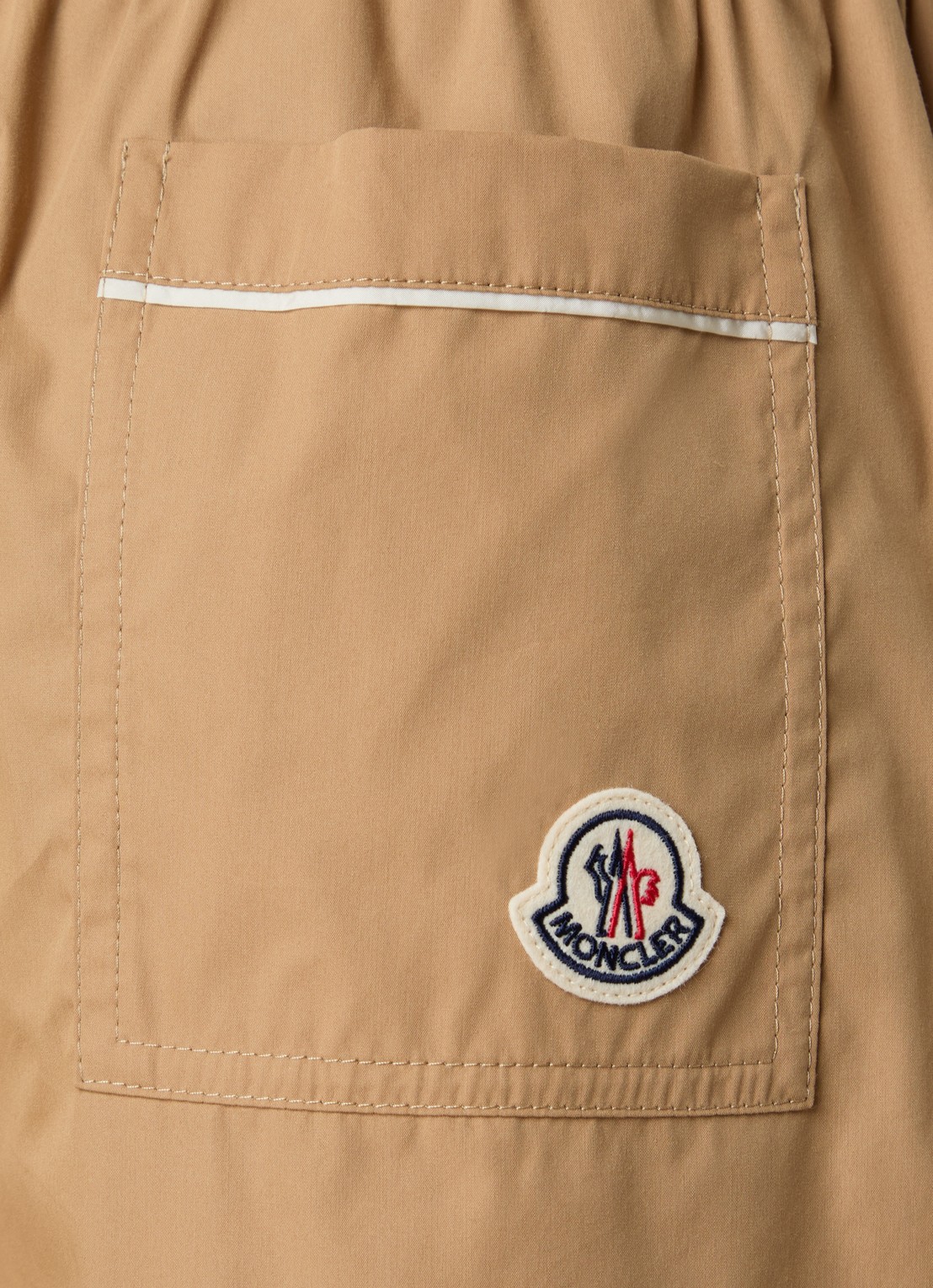 Moncler Mid waist wide fit korte broek met steekzakken - detail 4 camel