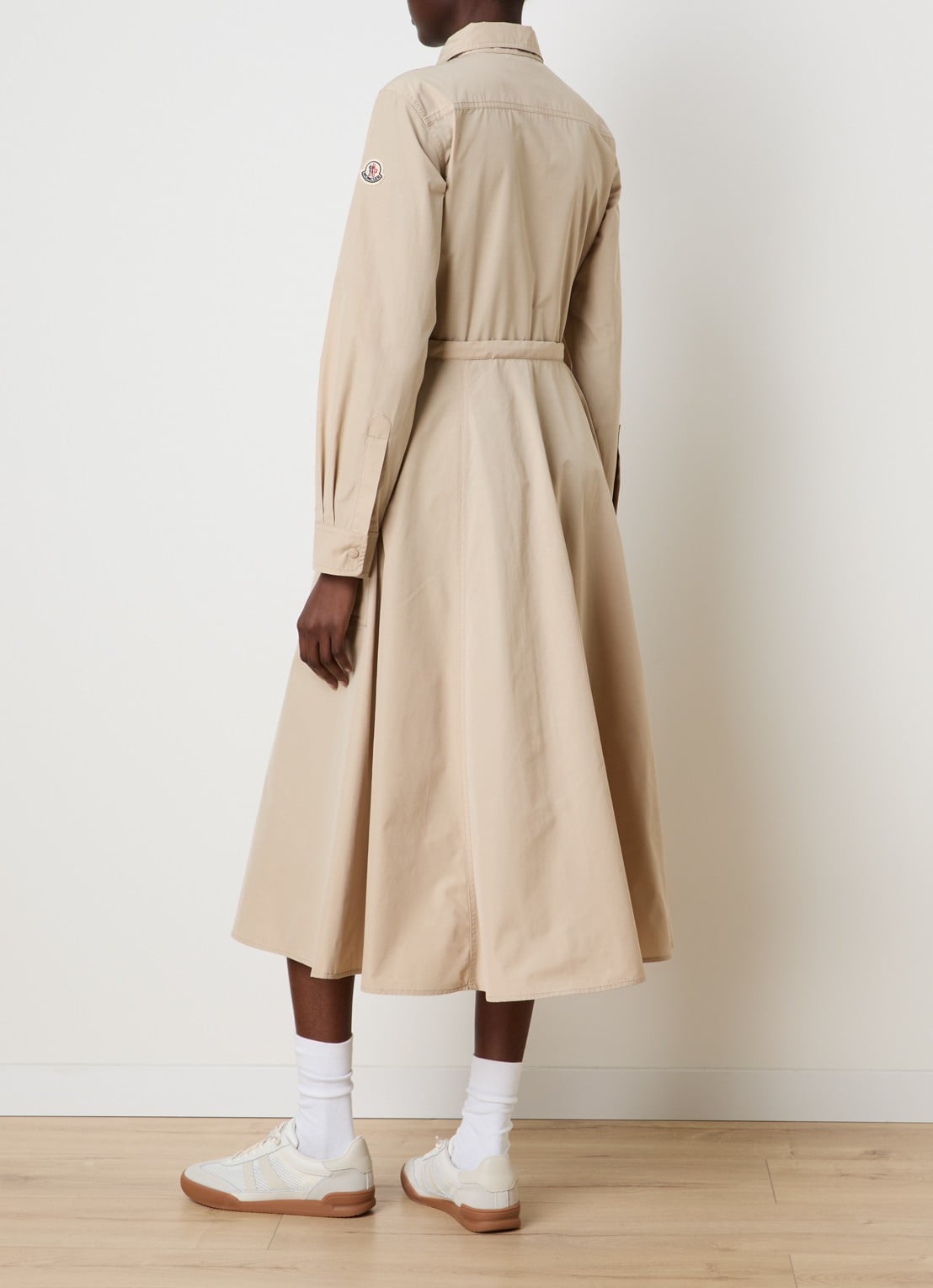 Moncler Midi blousejurk met strikceintuur - achterkant 3 beige