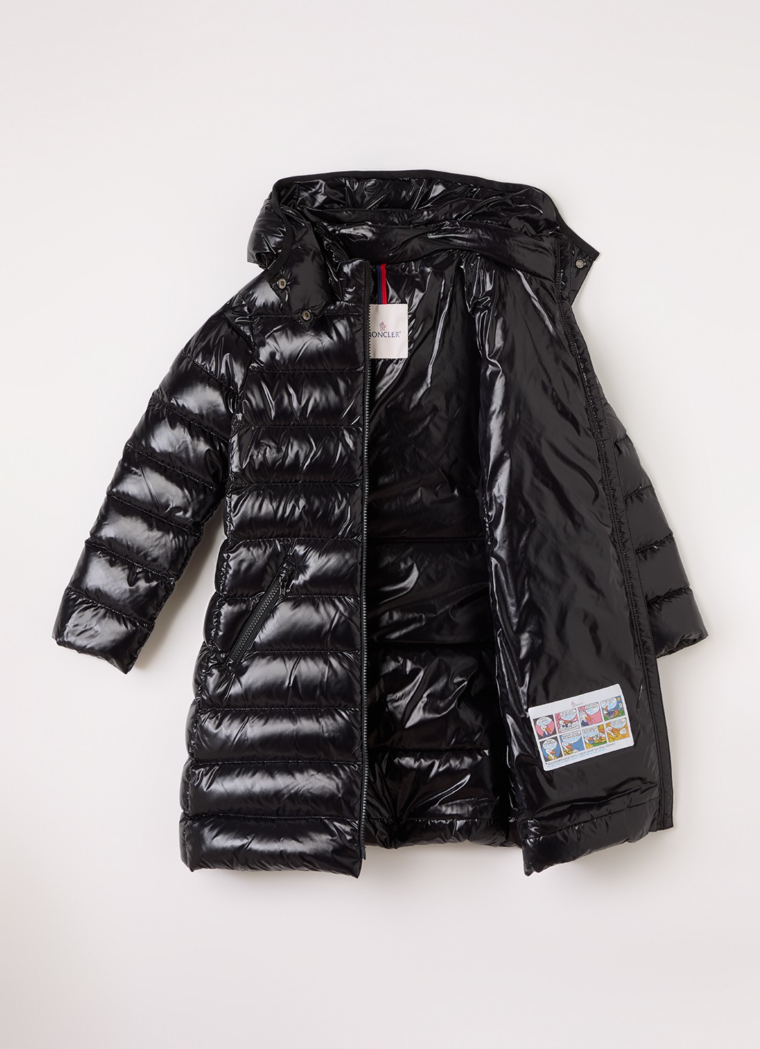 Moncler Moka puffer jack met donsvulling - voorkant 3 zwart