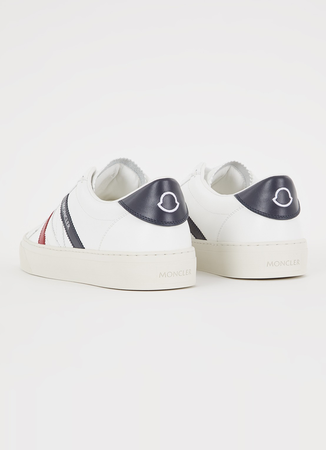 Moncler Monaco sneaker van kalfsleer met logo - achterkant 7 wit