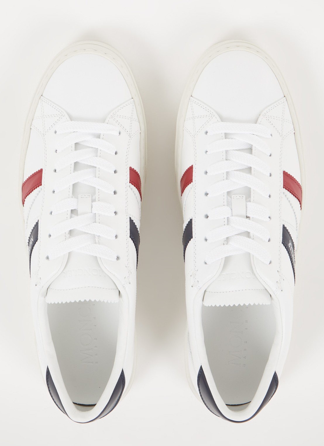 Moncler Monaco sneaker van kalfsleer met logo - detail 2 wit