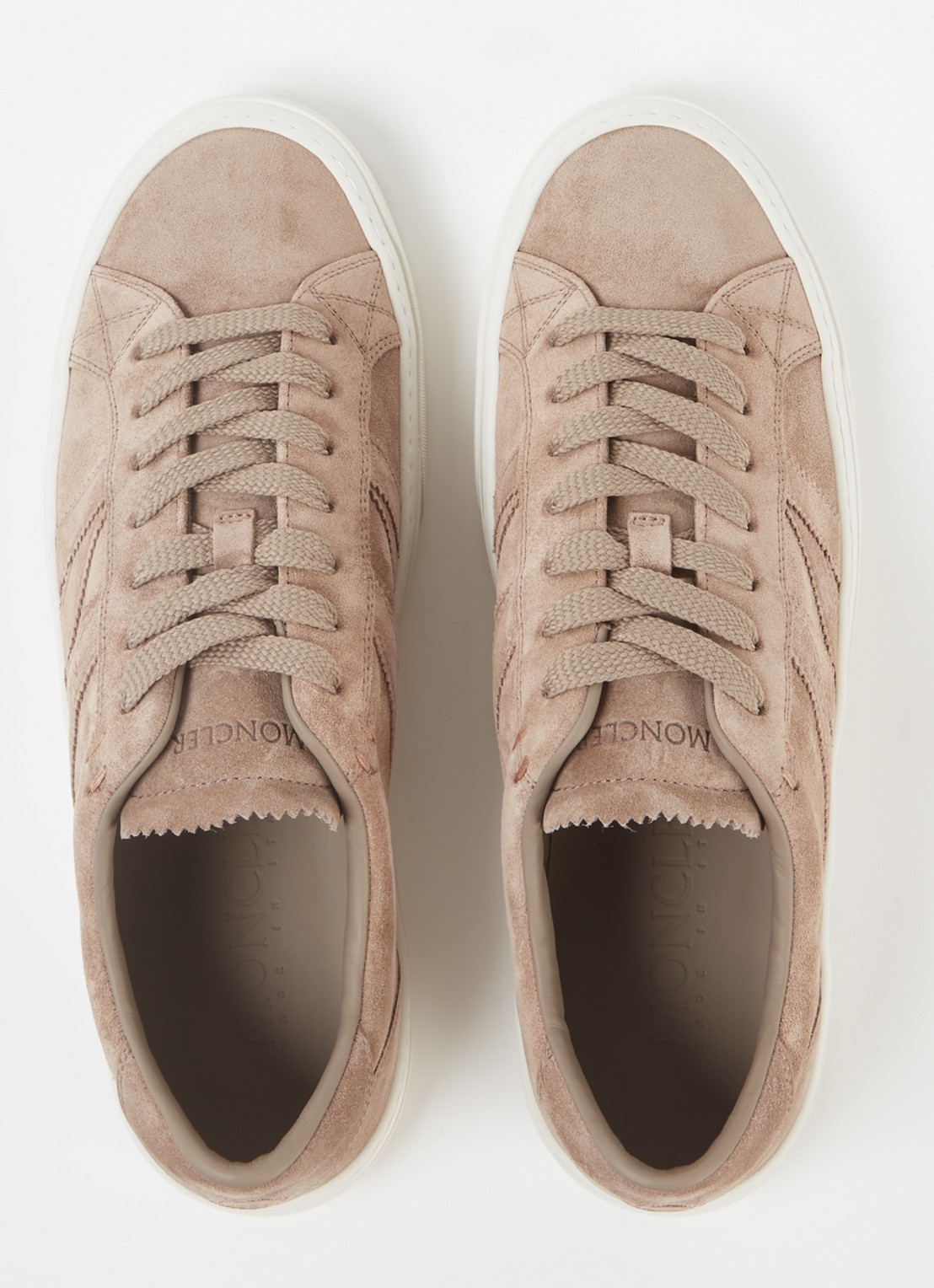 Moncler Monaco2 sneaker van suéde - detail 3 lichtbruin