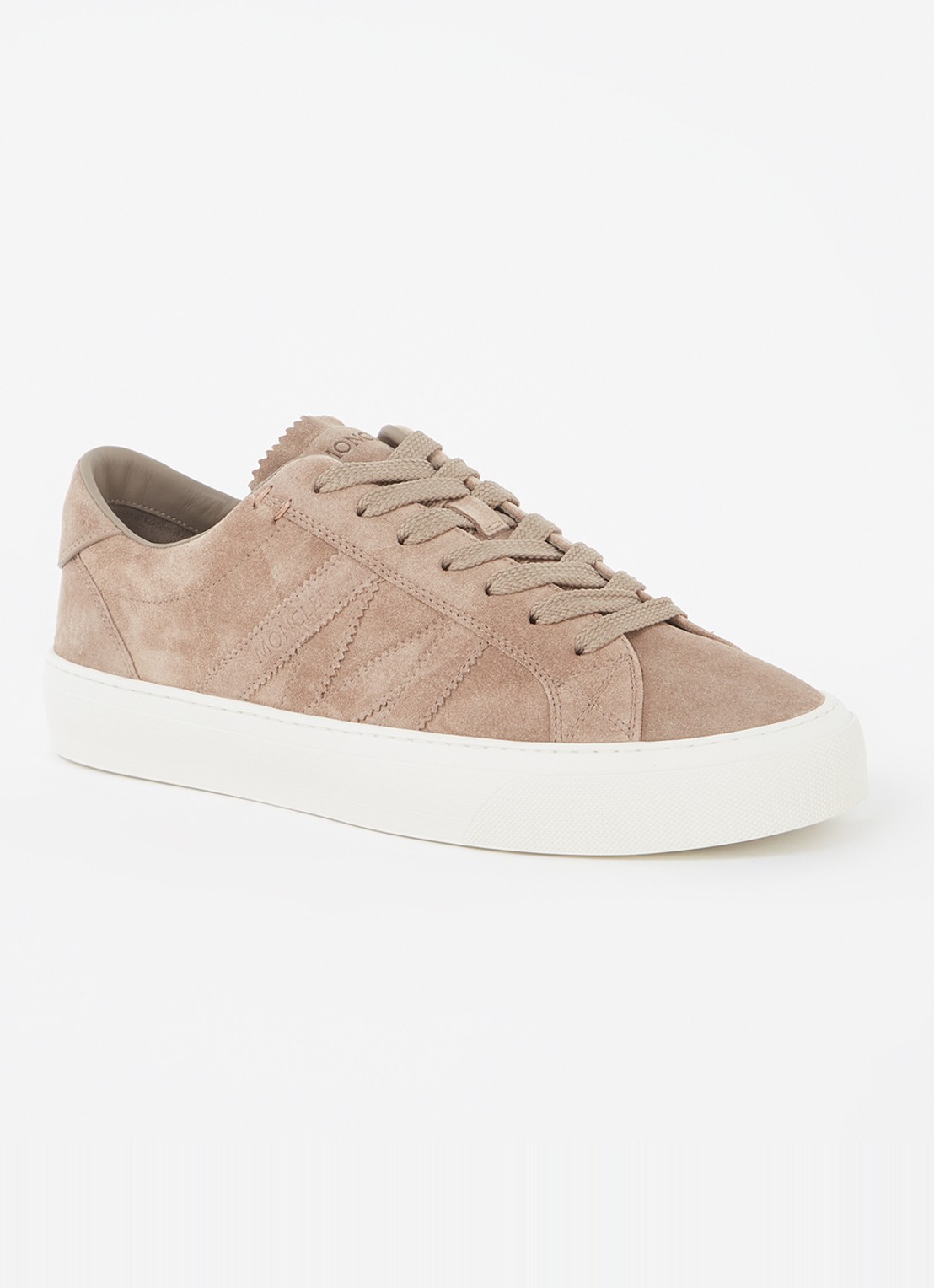 Moncler Monaco2 sneaker van suéde - voorkant 6 lichtbruin