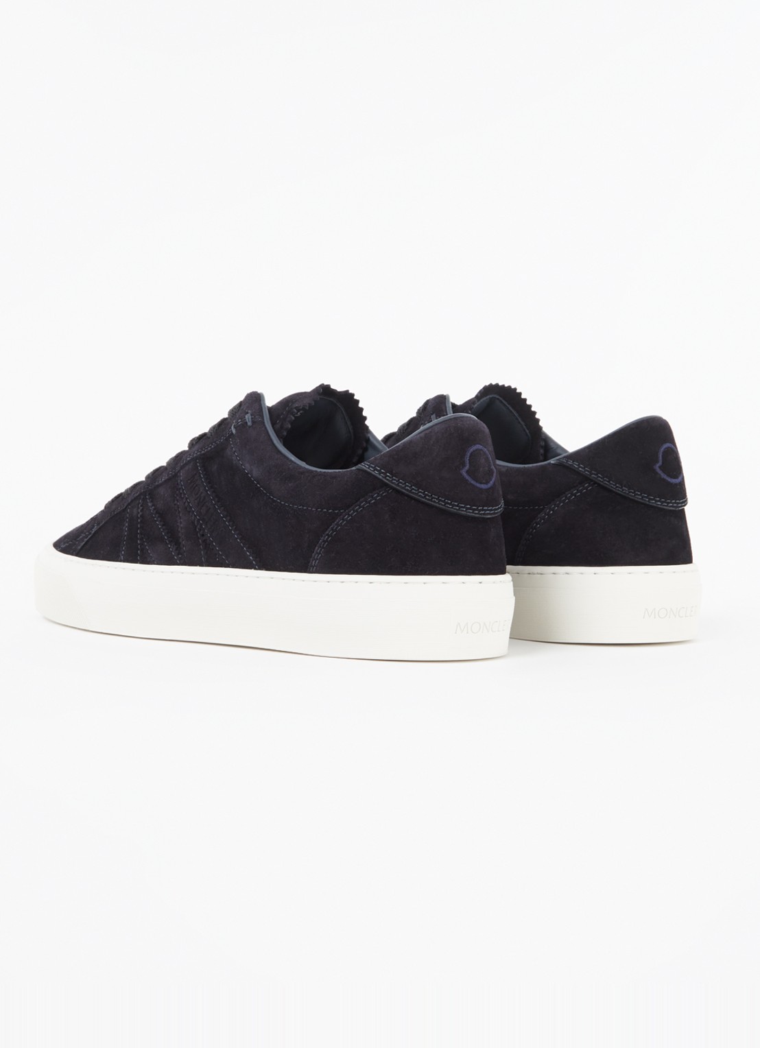 Moncler Monaco2 sneaker van suède - achterkant donkerblauw