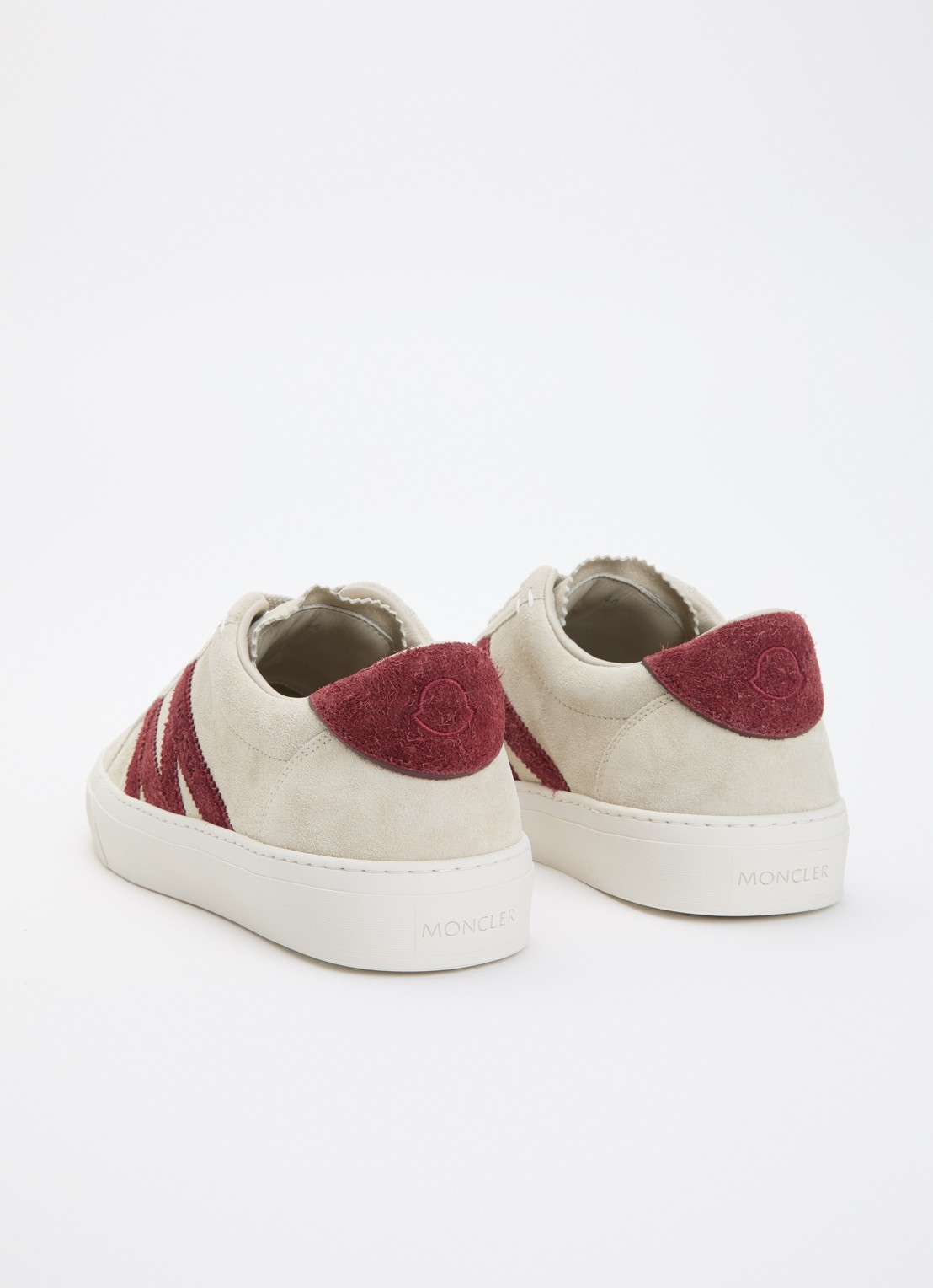 Moncler Monaco2 sneaker van suède - achterkant 7 beige